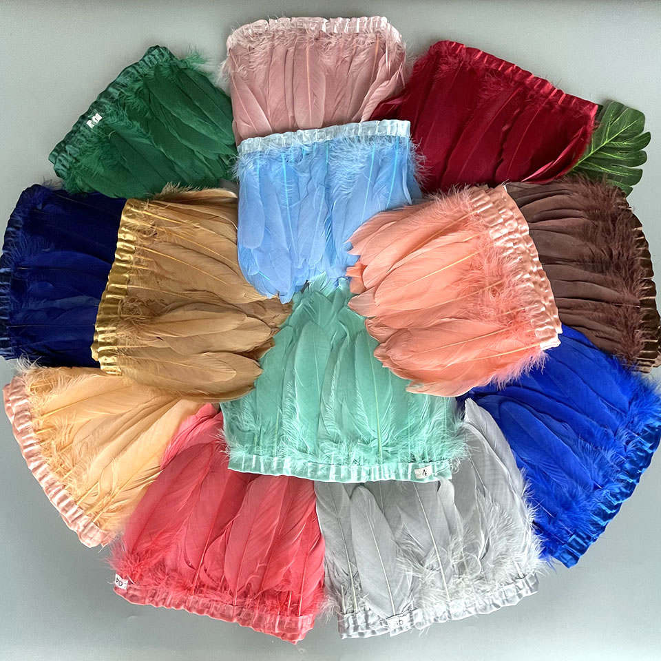 Feather Trim Marabou - 15-20cm Natural Goose Feather Trim Fringe