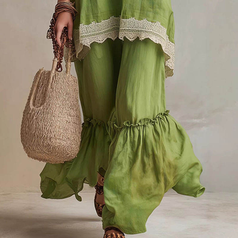 Women Lace Trim 2 Piece Matchi - Elastic Lace Trim のレビューと価格