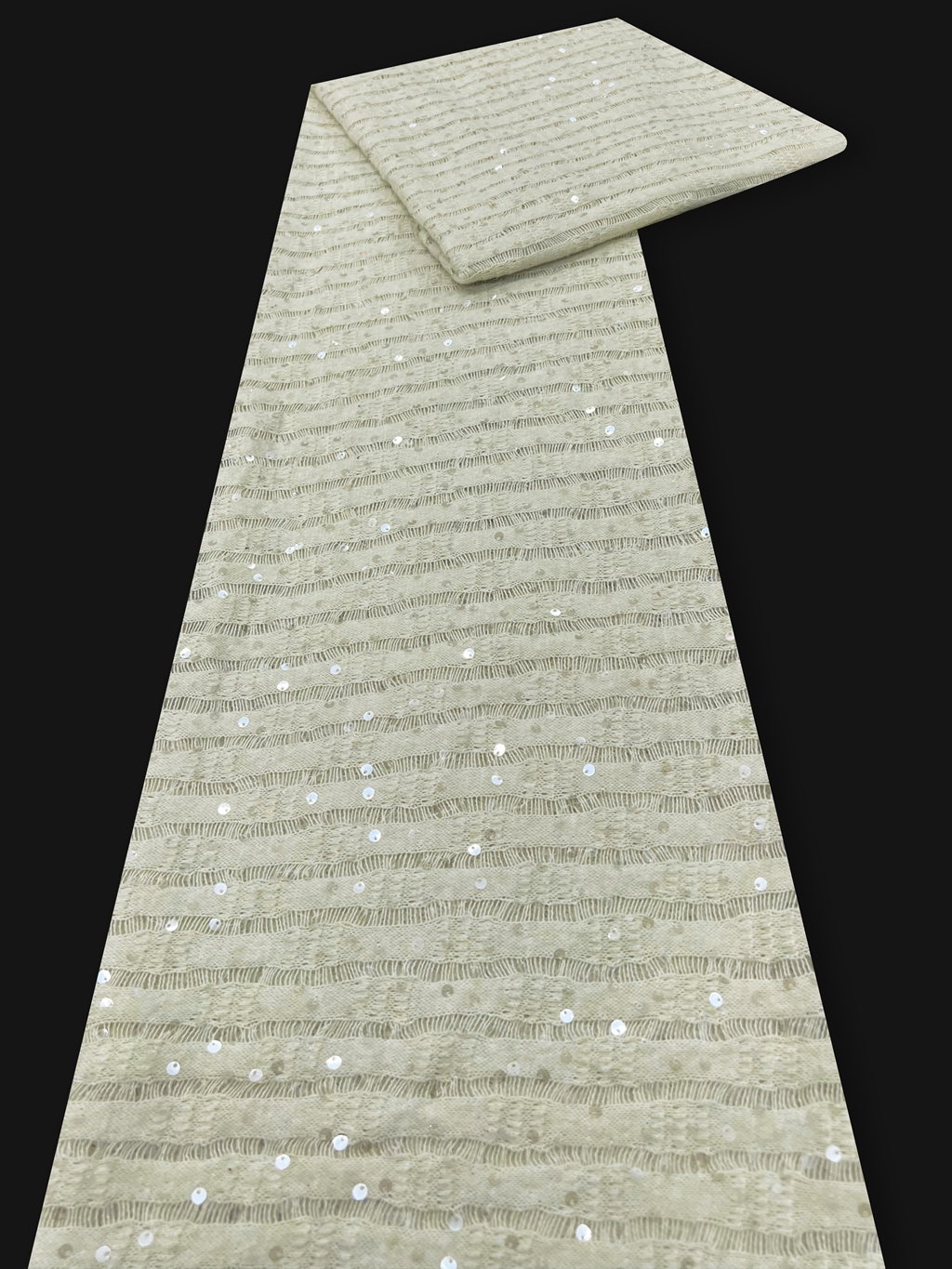 3D Vertical Sequin Embroidered - Crystal Mesh Fabric のレビューと価格