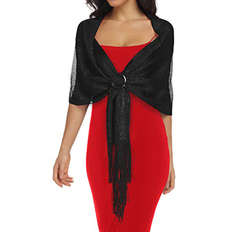 Women Shiny Gold Silver Sunscr - Tassel Fringe Trim のレビューと価格