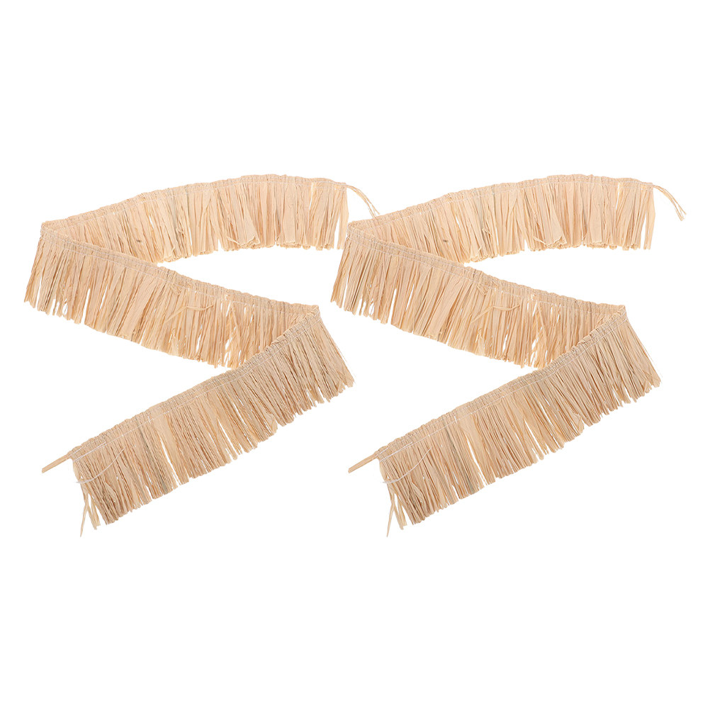 2Pcs Raffia Fringe Trim Woven  - Tassel Fringe Trim のレビューと価格