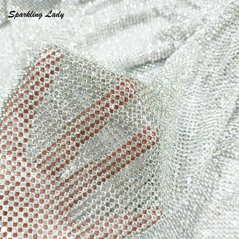 3MM Fashion Metal Rhinestone F - Crystal Mesh Fabric のレビューと価格
