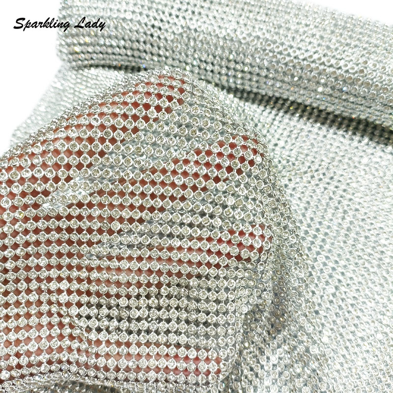 3MM Fashion Metal Rhinestone F - Crystal Mesh Fabric のレビューと価格