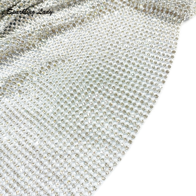 3MM Fashion Metal Rhinestone F - Crystal Mesh Fabric のレビューと価格