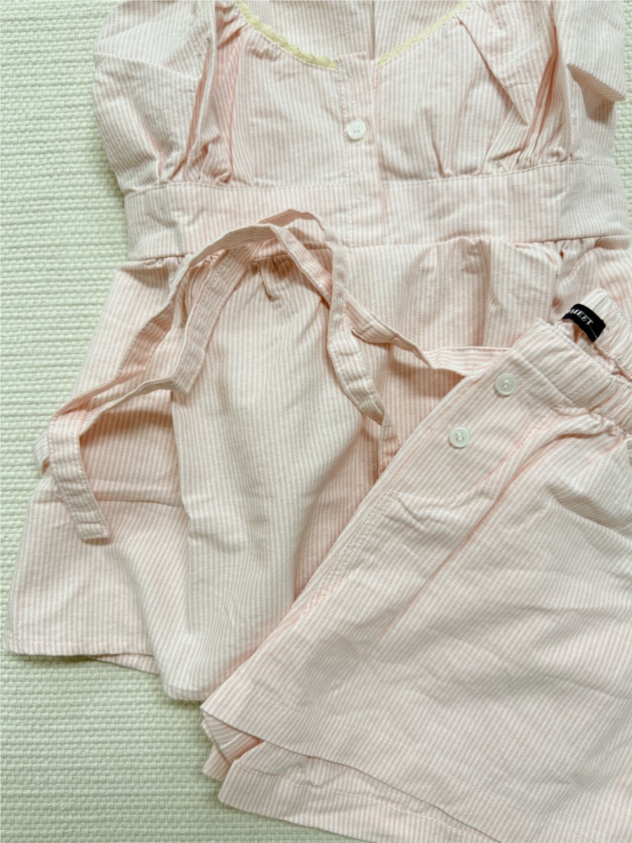 Pink Striped Lace Trim Tank Sh - Elastic Lace Trim のレビューと価格