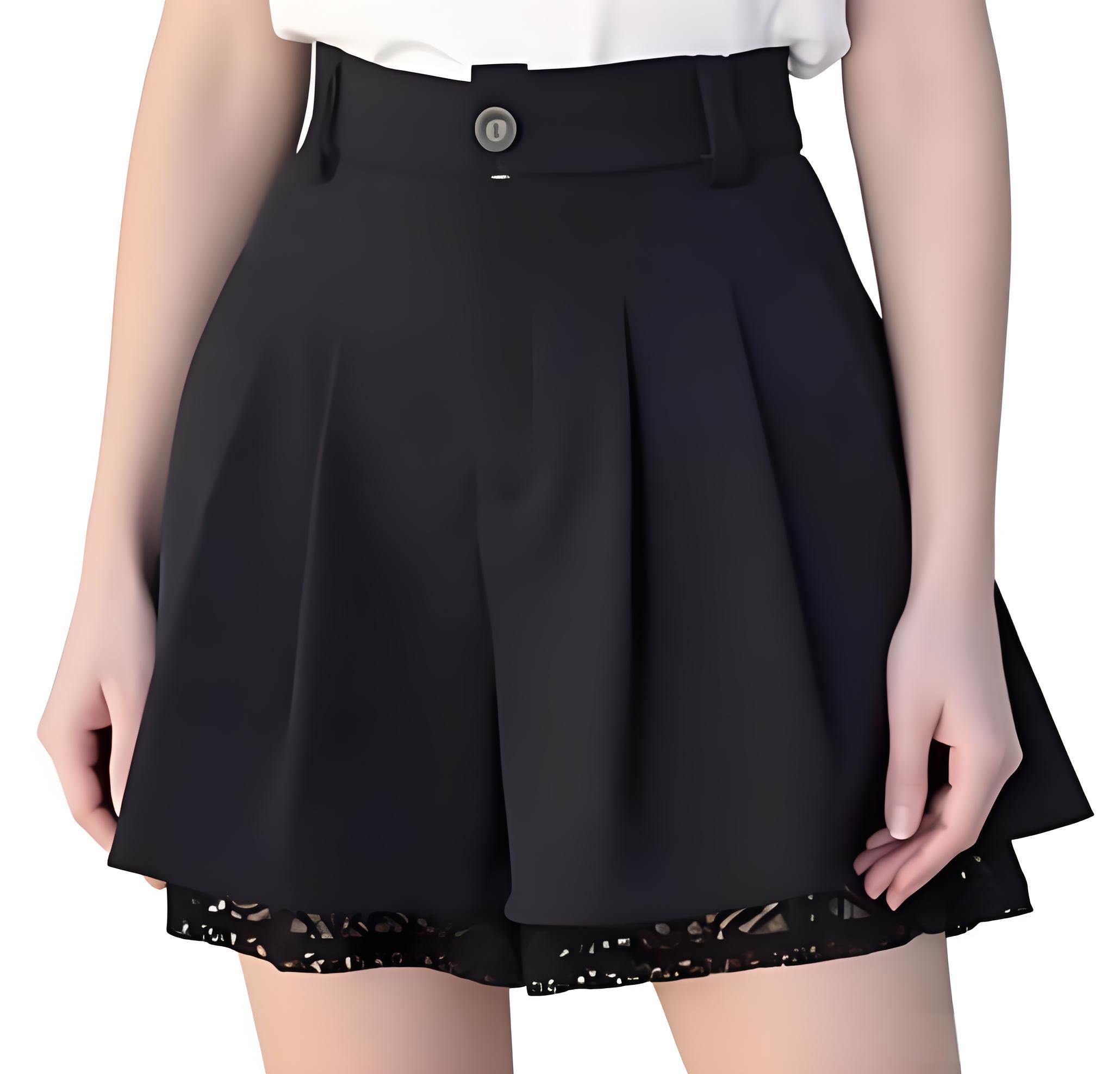 Women High Waist Tailored Trou - Elastic Lace Trim のレビューと価格