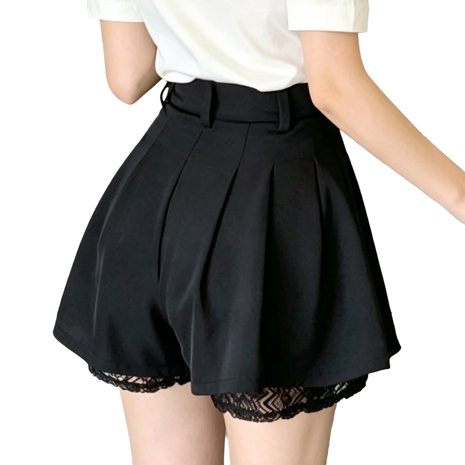 Women High Waist Tailored Trou - Elastic Lace Trim のレビューと価格