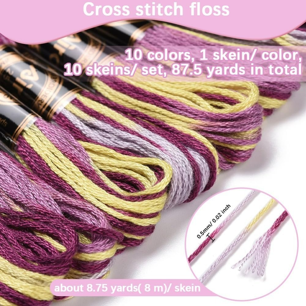 6 Strands Purple Variegated Em - Embroidery Embellishments のレビューと価格