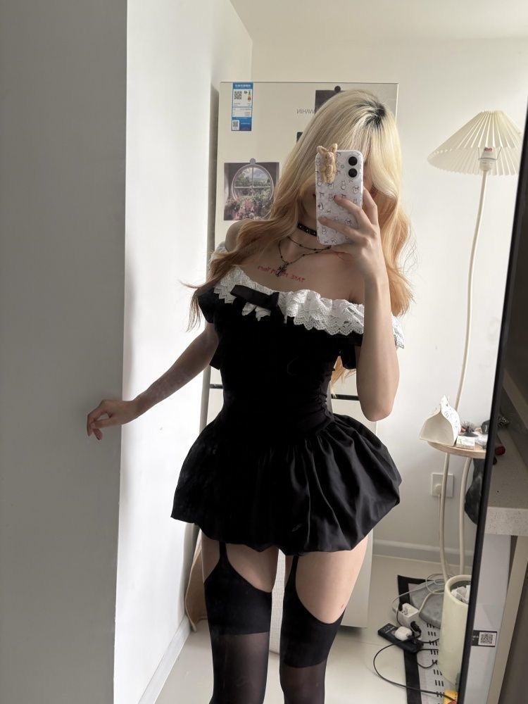 Coquette Korean Sexy Off Shoul - Elastic Lace Trim のレビューと価格