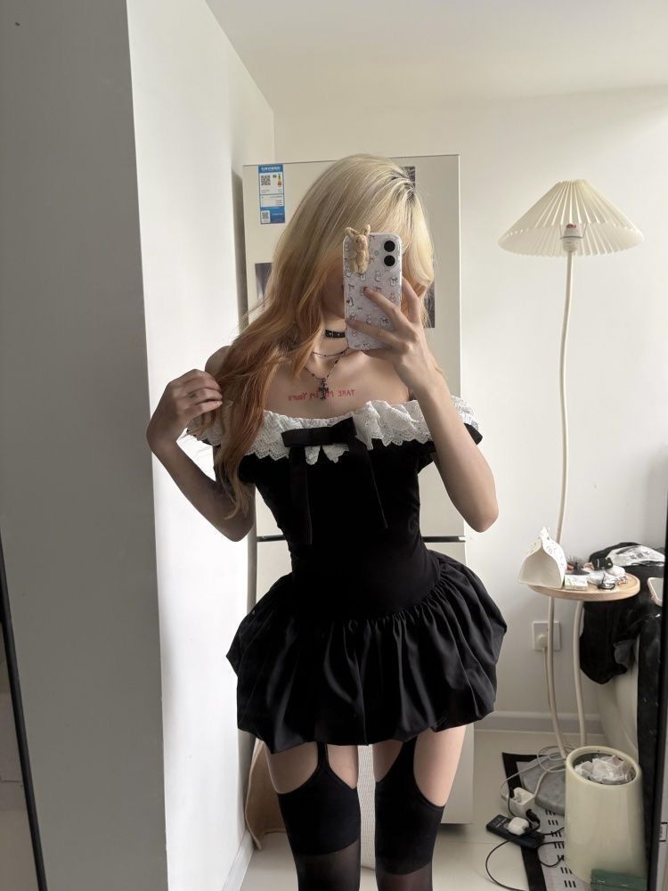 Coquette Korean Sexy Off Shoul - Elastic Lace Trim のレビューと価格