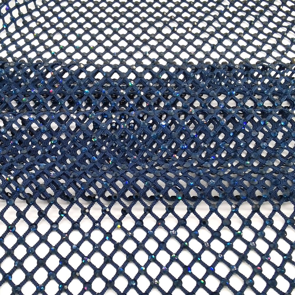 SS10 Rhinestones Mesh Navy Col - Crystal Mesh Fabric のレビューと価格