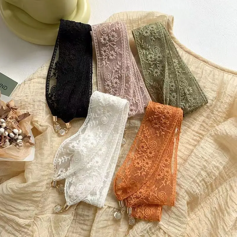 1PC Flower Lace Ribbon Hair Sc - Lace Ribbon Trim のレビューと価格
