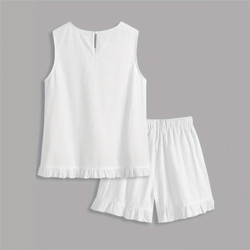 New Women Summer 2Piece Set Wh - Elastic Lace Trim のレビューと価格