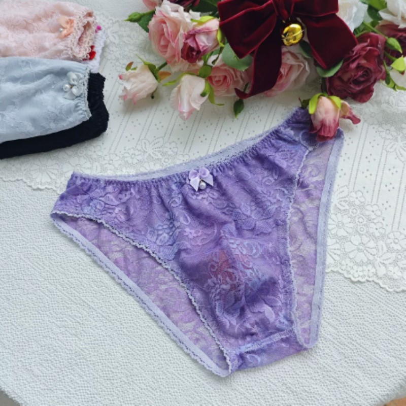 Sheer Sexy Man's Lace Panties  - Embroidery Embellishments のレビューと価格