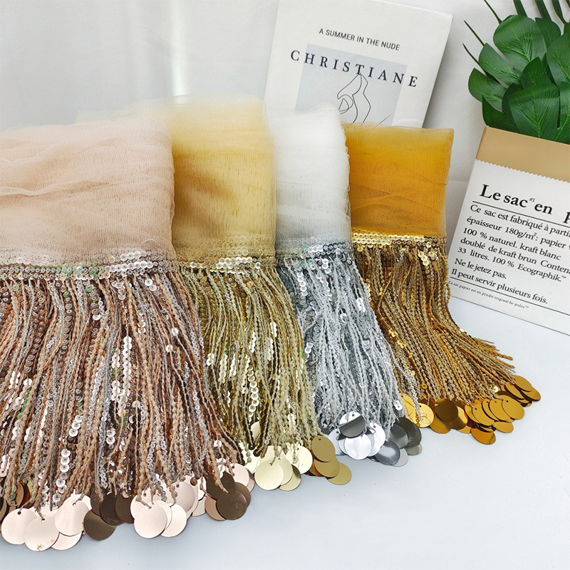 10 Yards Sequins Tassel Lace T - Lace Ribbon Trim のレビューと価格