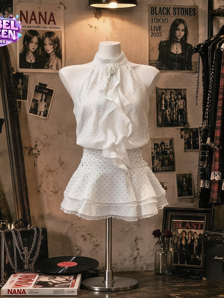 French Sweet Polka Dot 2 Piece - Elastic Lace Trim のレビューと価格