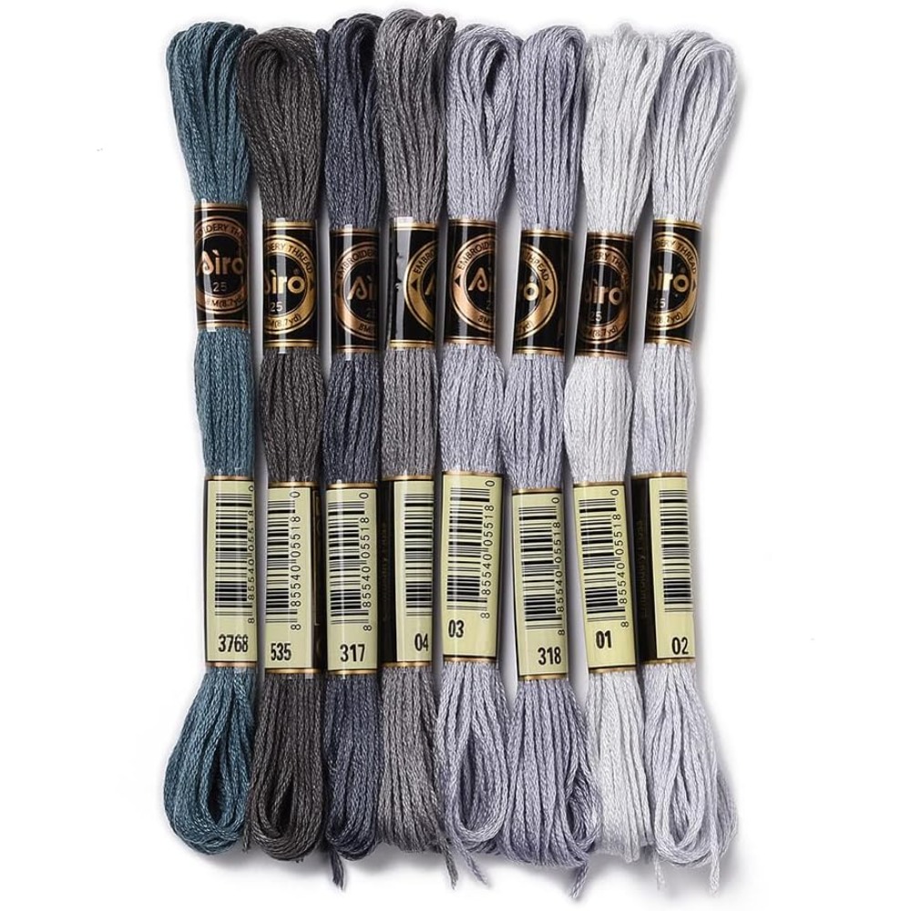 8 Skeins 70 Yards Grey Friends - Embroidery Embellishments のレビューと価格