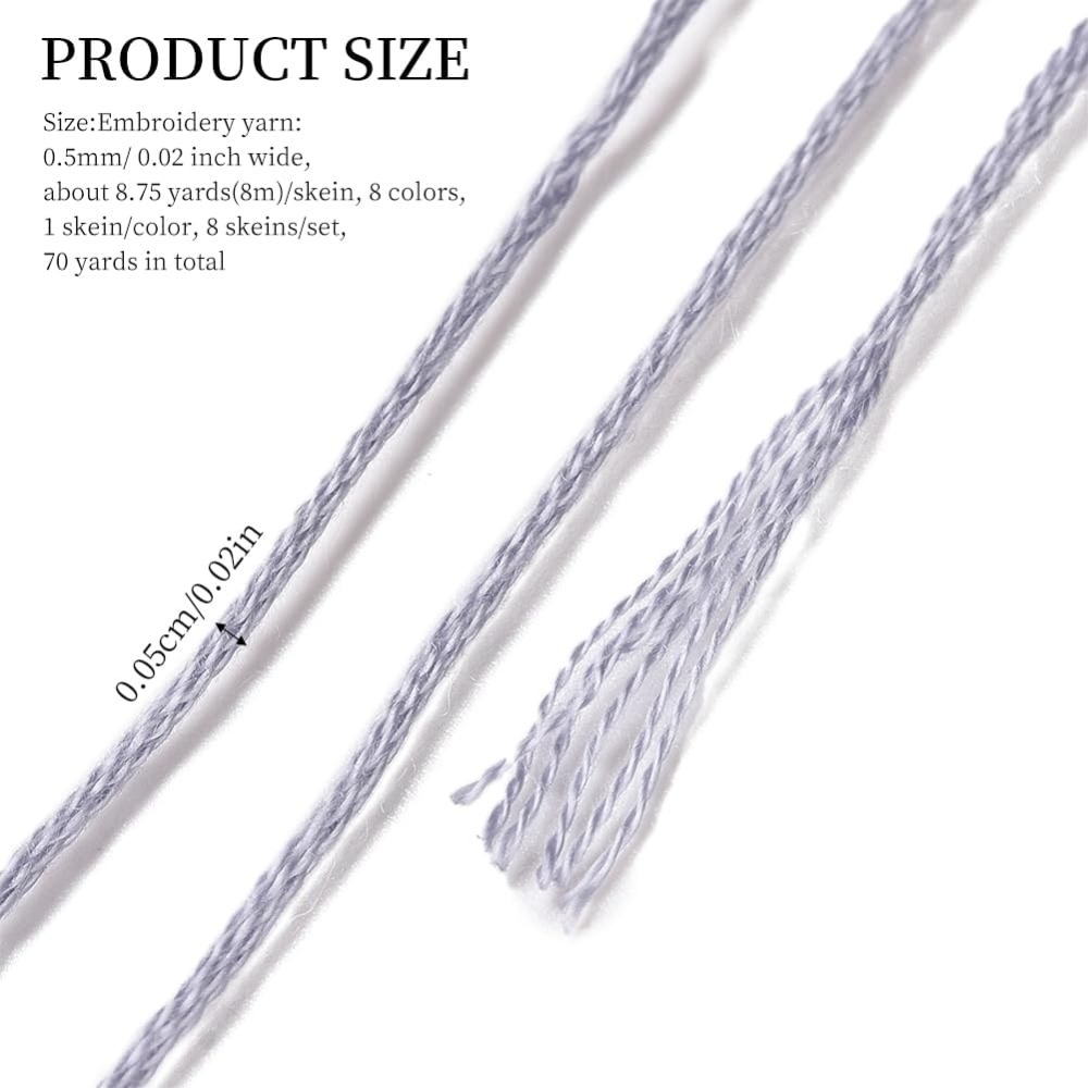 8 Skeins 70 Yards Grey Friends - Embroidery Embellishments のレビューと価格