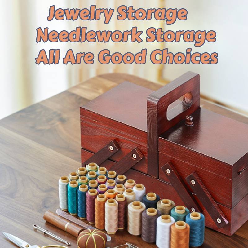 Portable Foldable Wooden Sewin - Craft Embellishment Storage のレビューと価格