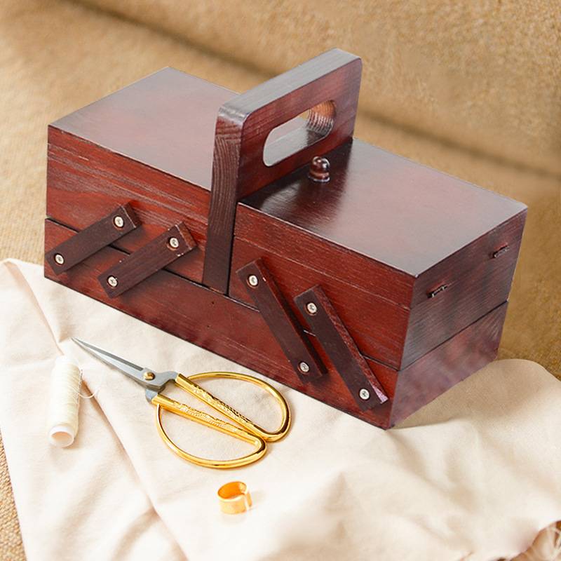 Portable Foldable Wooden Sewin - Craft Embellishment Storage のレビューと価格