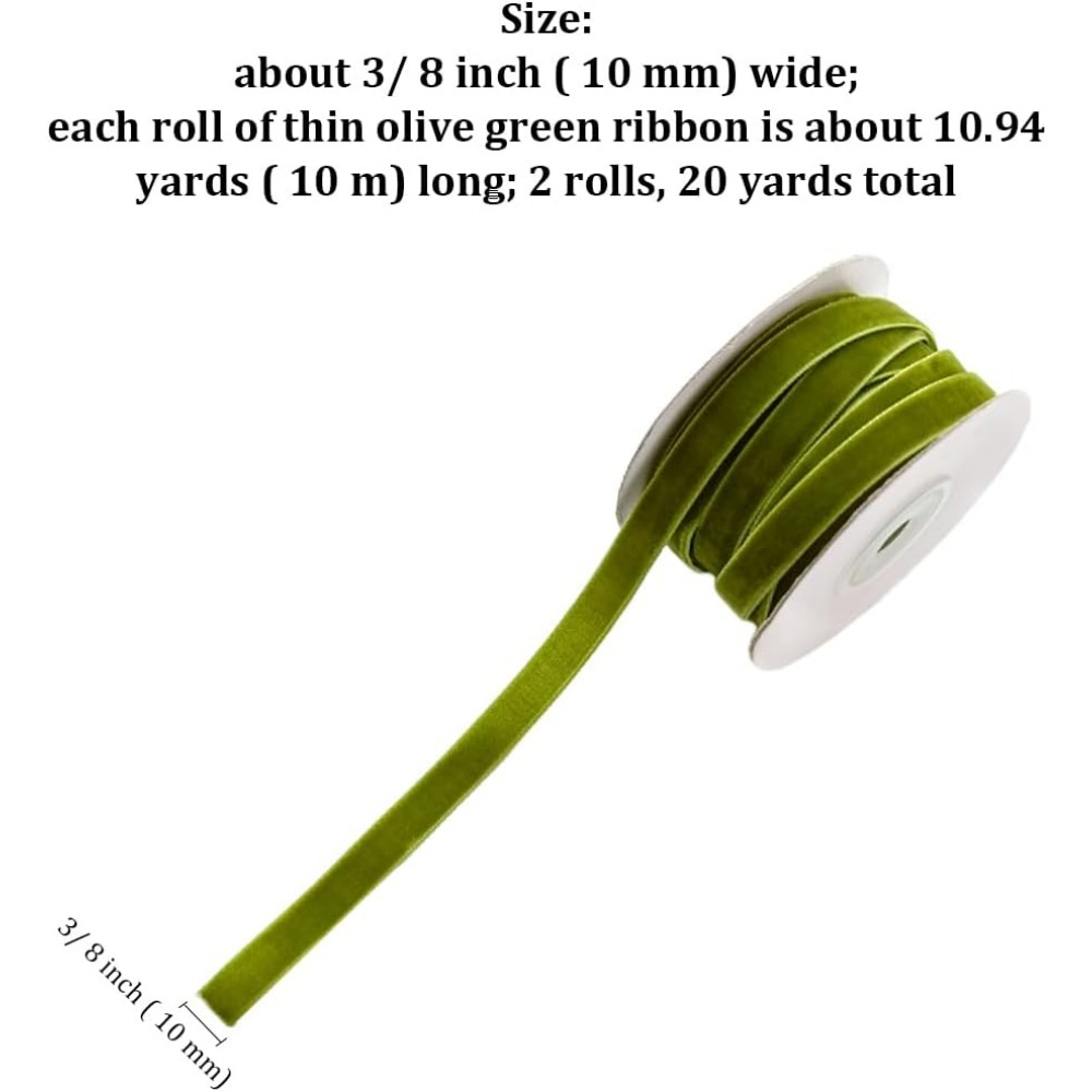 2 Rolls 21.88 Yards 3/8 Inch G - Velvet Ribbon Roll のレビューと価格