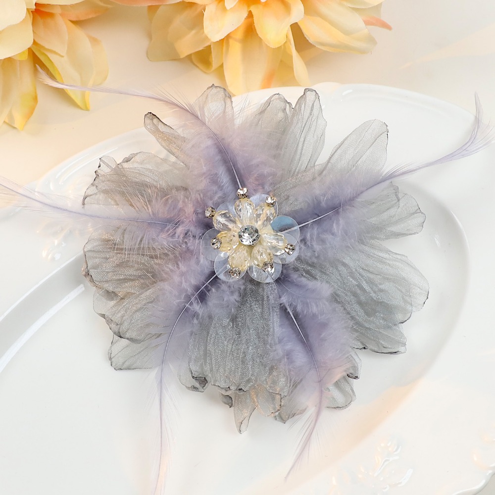 Handmade Mesh Feather Flower B - Crystal Mesh Fabric のレビューと価格