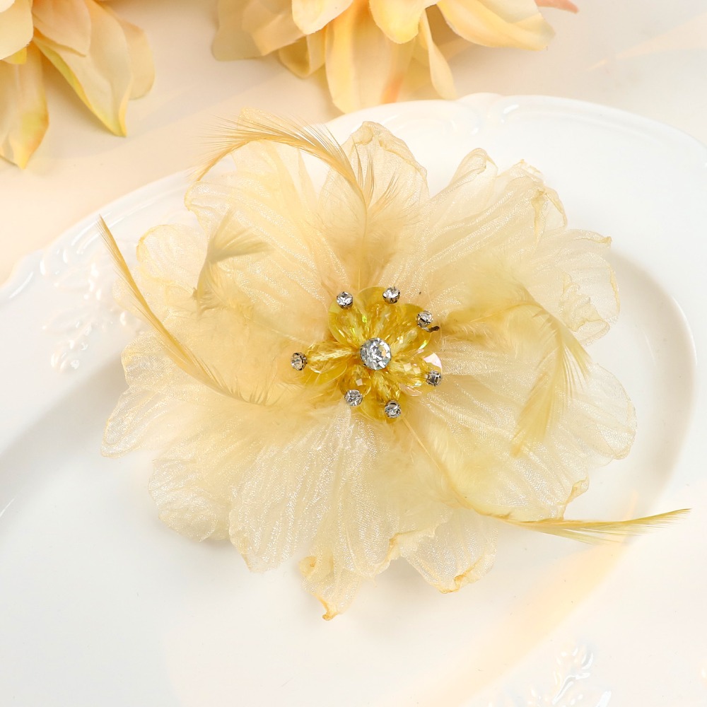 Handmade Mesh Feather Flower B - Crystal Mesh Fabric のレビューと価格