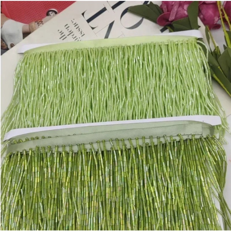 10CM Silver Red Bead Tube Tass - Tassel Fringe Trim のレビューと価格