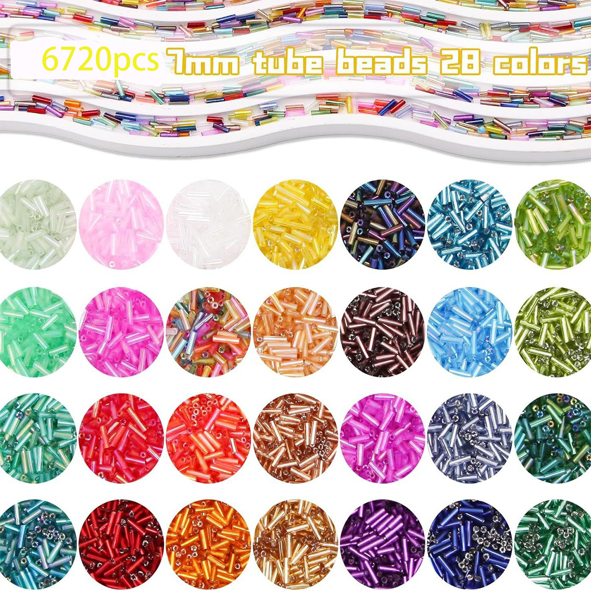 About 6720Pcs/Box 7mm 28 Color - Craft Embellishment Storage のレビューと価格
