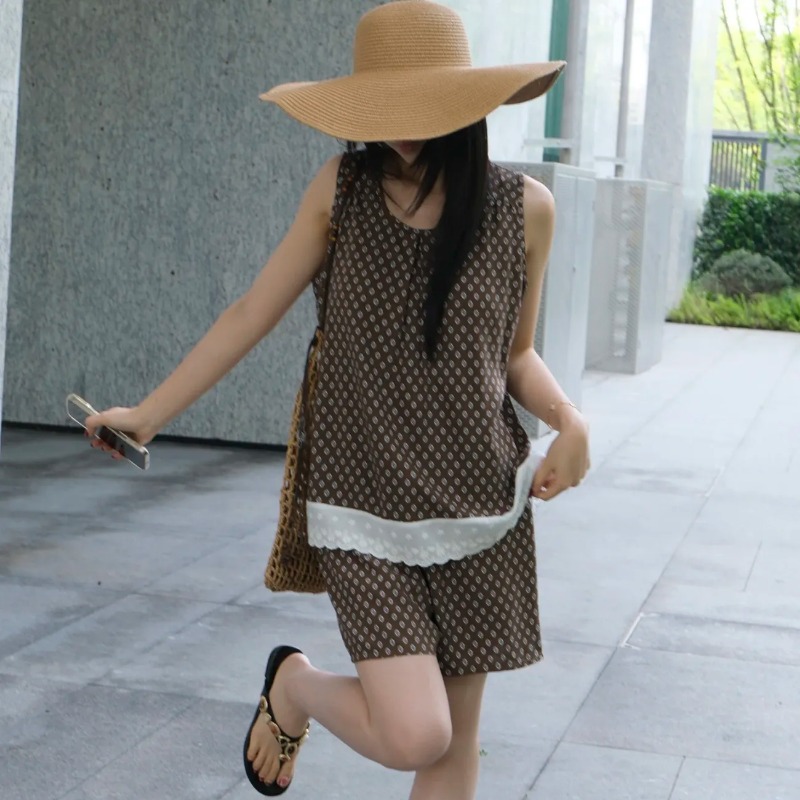 Women Sleeveless Lace Trim Lou - Elastic Lace Trim のレビューと価格