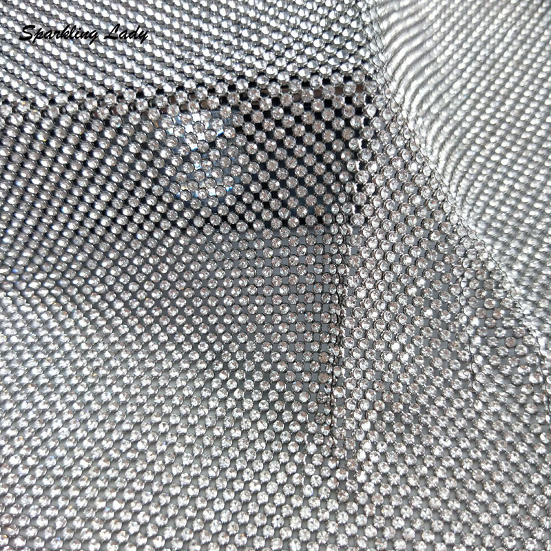 2MM Silver Crystal Mesh Fabric - Crystal Mesh Fabric のレビューと価格